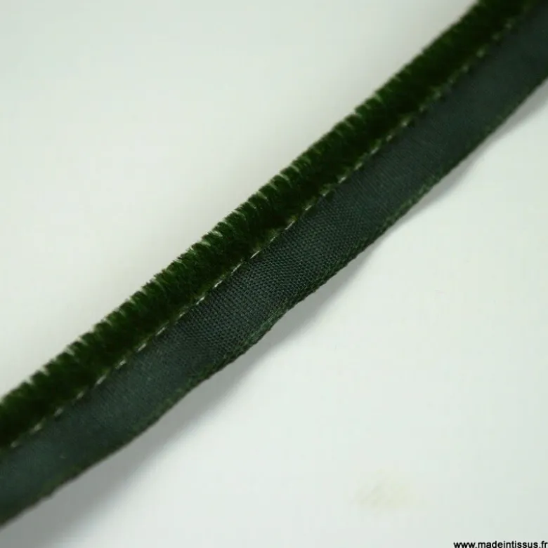 Passepoil velours 3.5mm coloris Vert pour l'ameublement