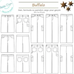 Patron Buffalo - jean ou cargo du 2 au 16 ans - Petits D'om