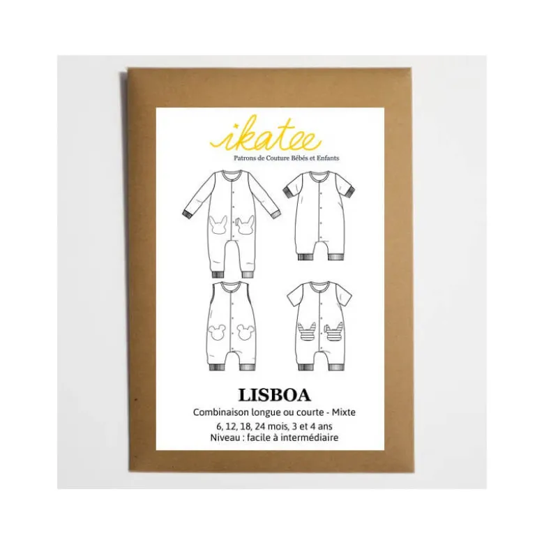 Patron Combinaison mixte LISBOA by Ikatee pour bébé du 6 mois au 4 ans
