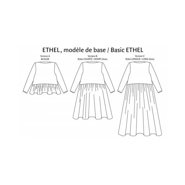 Patron Ethel - Robe/blouse du 34 au 52 - PM Pattern