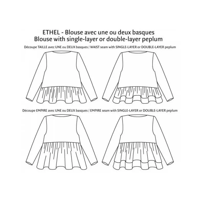 Patron Ethel - Robe/blouse du 34 au 52 - PM Pattern