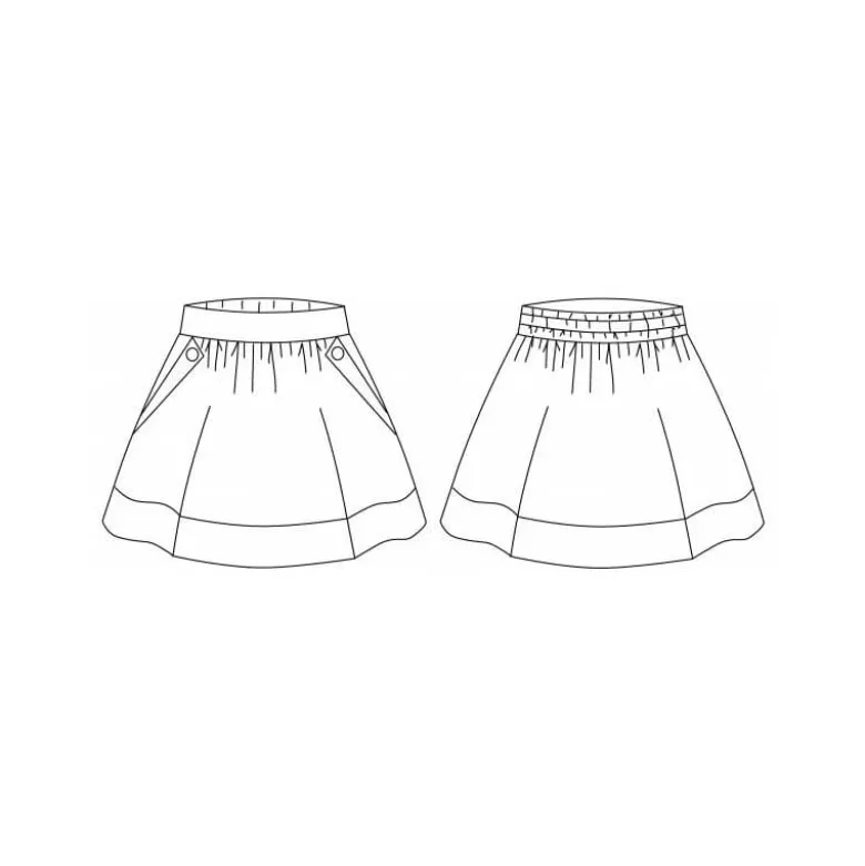 Patron Lollipop - Jupe avec rabats de poche du 2 au 12 ans - PM Pattern