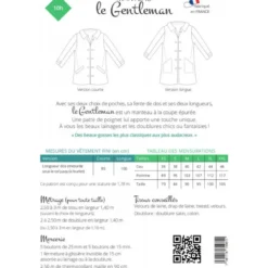 Patron manteau pour homme - le Gentleman - les BG
