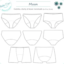 Patron Muun - culottes, shorty ou boxer du 10 au 16 ans - Petits D'om