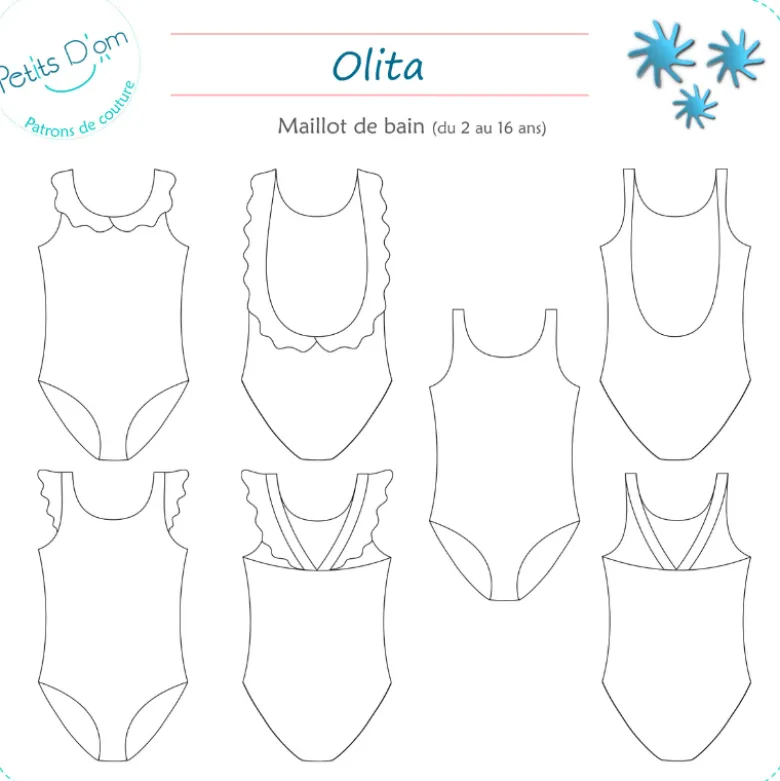 Patron Olita - Maillot de bain du 2 au 16 ans - Petits D'om