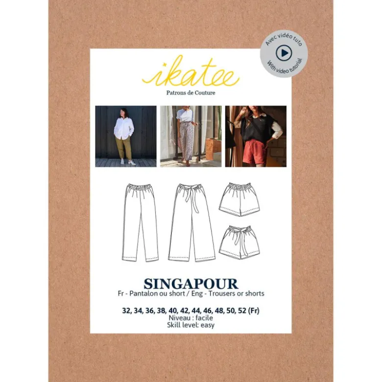 Patron pantalon - short Femme Singapour by Ikatee du 32 au 52