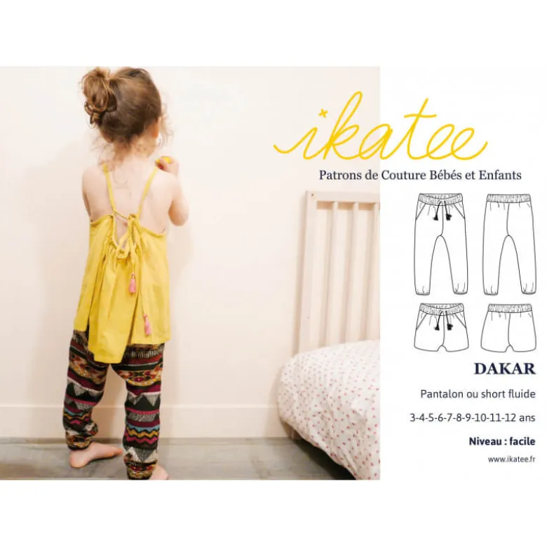 Patron Pantalon Short Fille Ikatee DAKAR du 3 au 12 ans