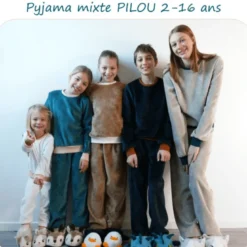 Patron Pilou - pyjama fille et garçon du 2 au 16 ans - Petits D'om
