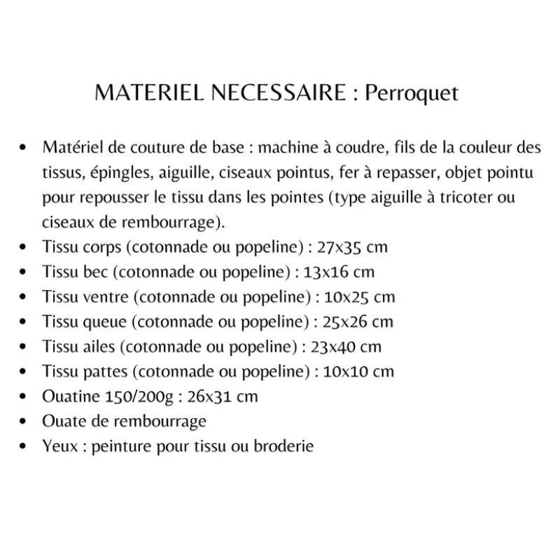 Patron pochette Perroquet - Les Enchantées