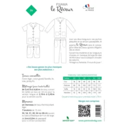 Patron pyjama pour homme - le Rêveur - les BG