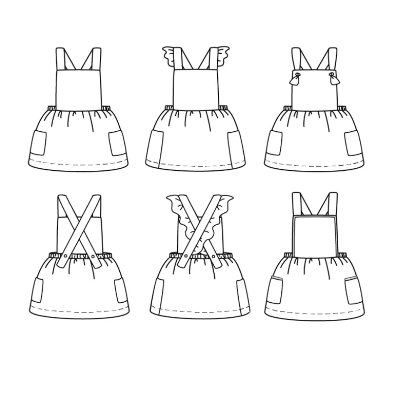 Patron Robe Tablier Milano by Ikatee pour bébé du 6 mois au 4 ans