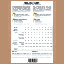 Patron Robe Tablier Milano by Ikatee pour enfants du 3 au 12 ans