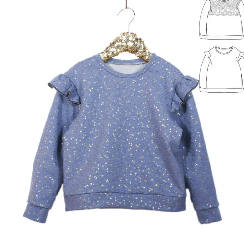 Patron Sweat JASMIN Girly by Ikatee pour fille du 3 au 12 ans