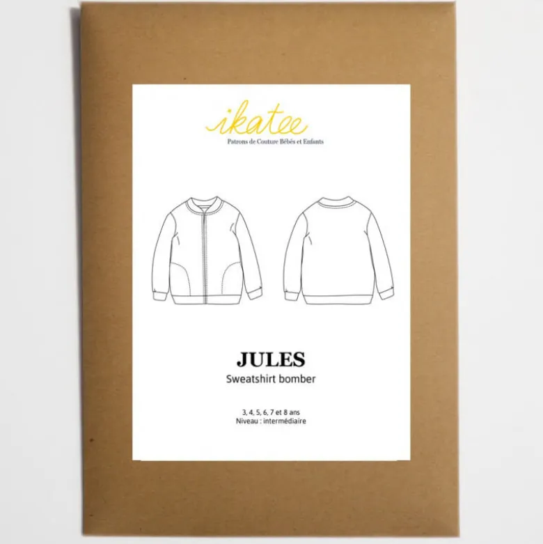 Patron sweatshirt BOMBER à zip JULES by Ikatee pour garçon ou fille du 3 au 8 ans