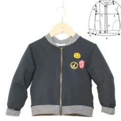 Patron sweatshirt BOMBER à zip JULES by Ikatee pour garçon ou fille du 3 au 8 ans