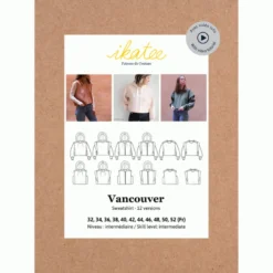 Patron sweat Vancouver by Ikatee pour femme du 34 au 46