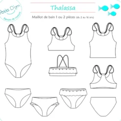 Patron Thalassa - Maillot de bain du 2 au 16 ans - Petits D'om