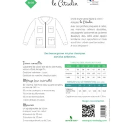 Patron veste pour homme - le Citadin - les BG