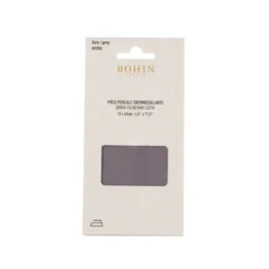 Pièce Percale thermocollante de réparation Gris 12 x 45cm - Bohin