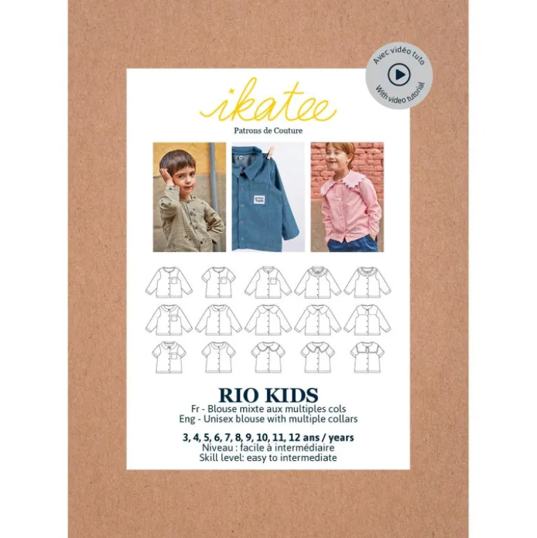 Pochette patron de blouse mixte Rio Kids - Ikatee by Ikatee - du 3 au 12 ans