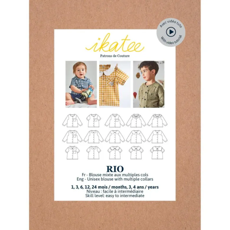 Pochette patron de blouse mixte Rio - Ikatee by Ikatee - du 1 mois au 4 ans