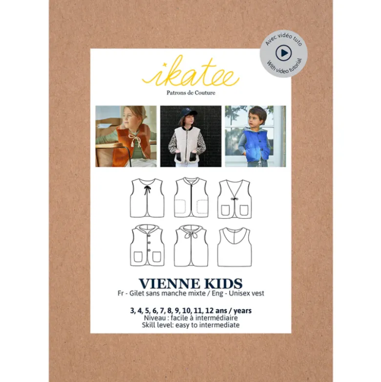 Pochette patron Gilet de berger Vienne Kids by Ikatee - du 3 au 12 ans