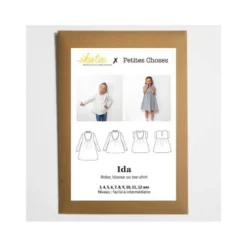 Pochette patron Robe, blouse ou t-shirt IDA pour fille by Ikatee
