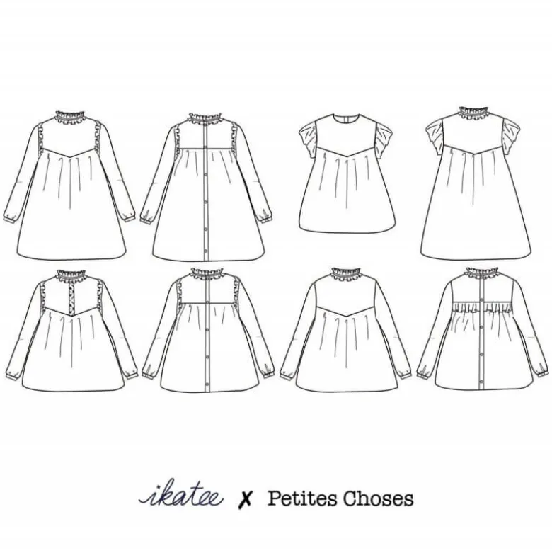Pochette patron Robe ou blouse LOUISE pour fille by Ikatee