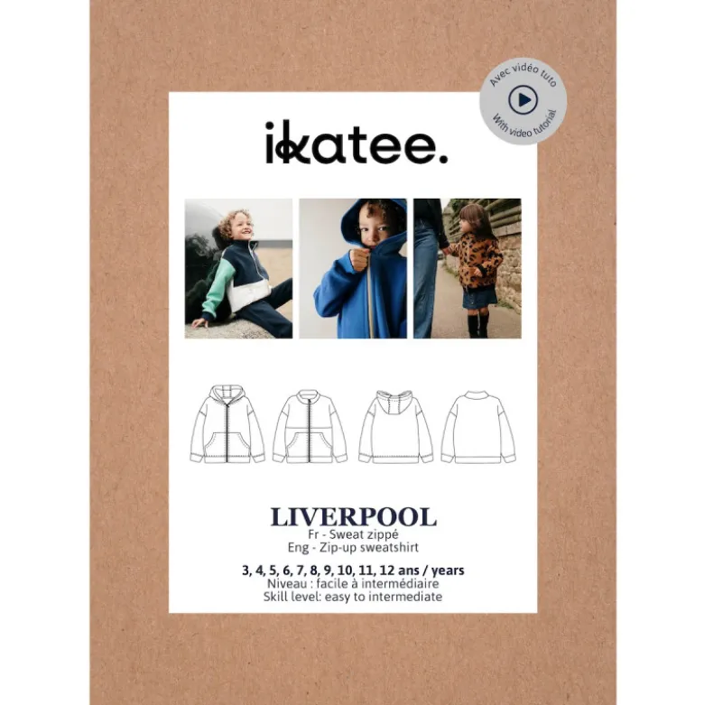 Pochette patron Sweat Liverpool by Ikatee - du 3 au 12 ans