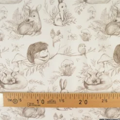 Popeline animaux de la foret magique -OEKO TEX