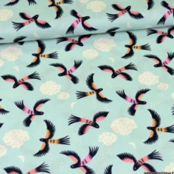 Popeline Bio coton CLOUD9 - Parrot Play - Collection Tropical Garden - OEKO TEX