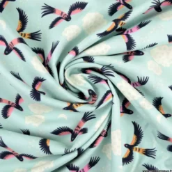 Popeline Bio coton CLOUD9 - Parrot Play - Collection Tropical Garden - OEKO TEX