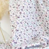 Popeline de coton Isaé – Fleurs botaniques parme & violet - OEKO TEX