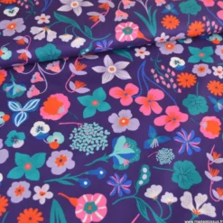 Popeline de coton Meadow Flower dark purple - Nerida Hansen