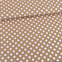 Popeline de coton motif géométrique losange vert et lilas - OEKO TEX