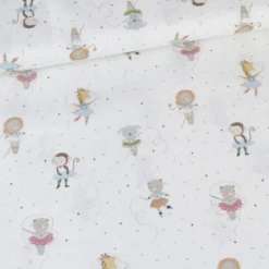 Popeline de coton Play motif animaux du cirque
