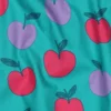 Popeline Poppy motif Pommes fond Turquoise