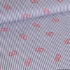 Popeline stretch à rayures motif coeurs