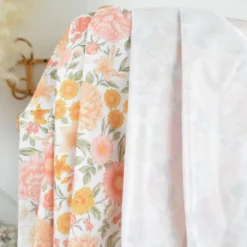 Pul contact alimentaire motif fleurs Élisabeth rose et beige