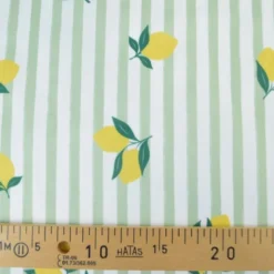 Pul contact alimentaire motifs citrons et rayures vert amande - motif exclusif