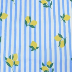 Pul contact alimentaire motifs citrons et rayures bleues - motif exclusif