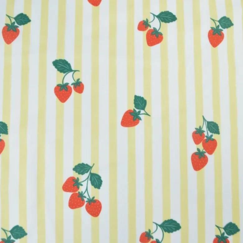 Pul contact alimentaire motifs rayures jaunes et fraises - motif exclusif