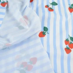 Pul contact alimentaire motifs rayures bleues et fraises - motif exclusif