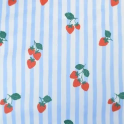 Pul contact alimentaire motifs rayures bleues et fraises - motif exclusif