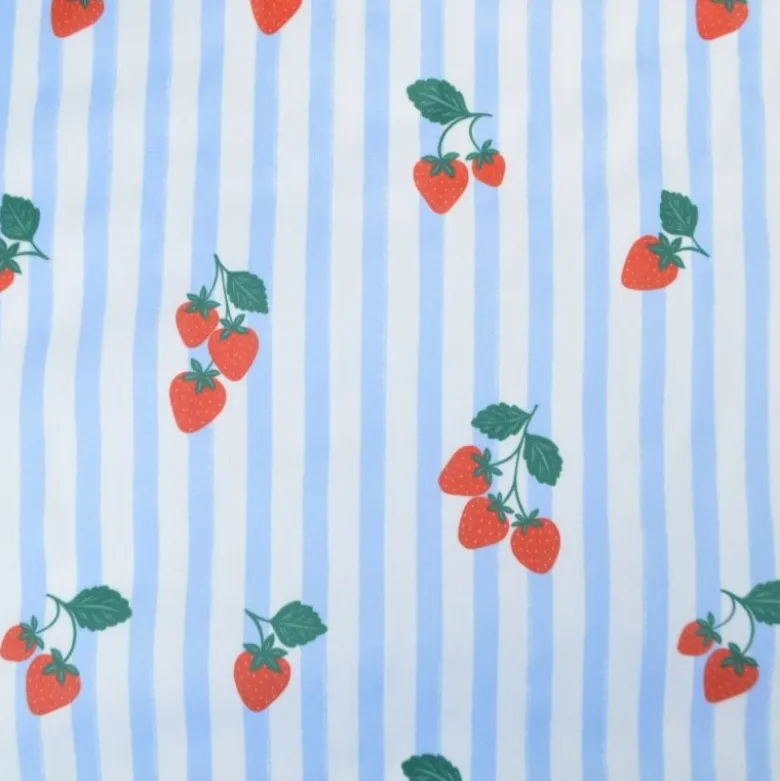 Pul contact alimentaire motifs rayures bleues et fraises - motif exclusif