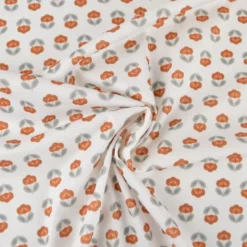 Pul contact alimentaire motifs fleurs vintage terracotta fond blanc - exclusif