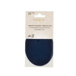 Renforts thermocollants en daim 8 x 10.5cm - Bleu marine