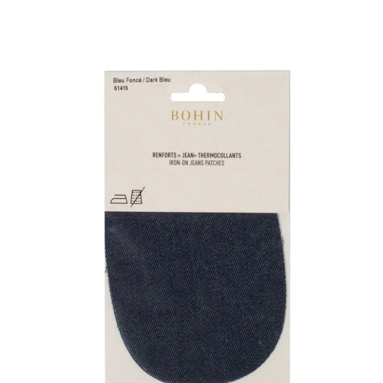 Renforts thermocollants en jean 10 x 15cm - Bleu foncé