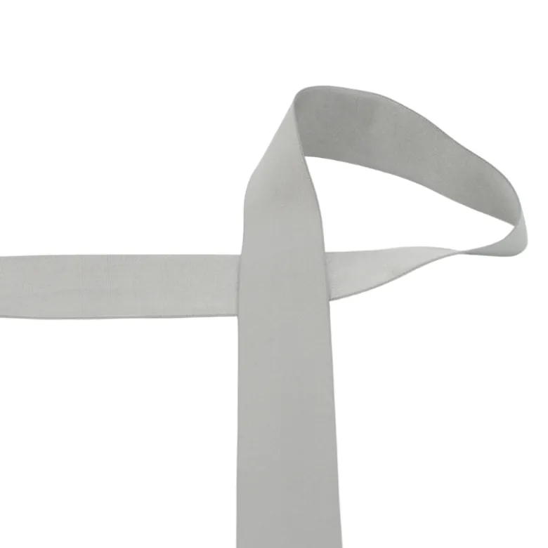 Ruban Elastique satin 30mm coloris argent
