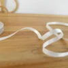 Ruban satin blanc cassé écru - 6 mm